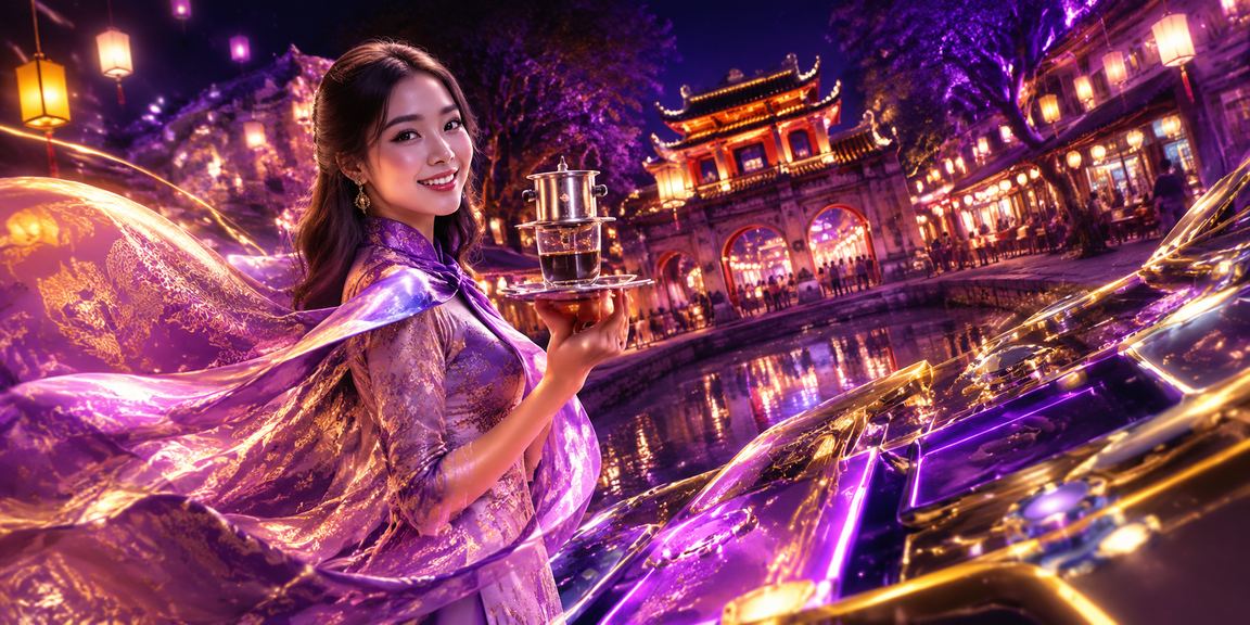 Người dùng Hà Nội theo dõi kèo bóng đá trực tuyến qua điện thoại trong trang phục áo dài truyền thống